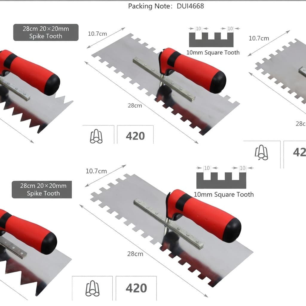 Carbon Steel Serrated Plastering Trowel