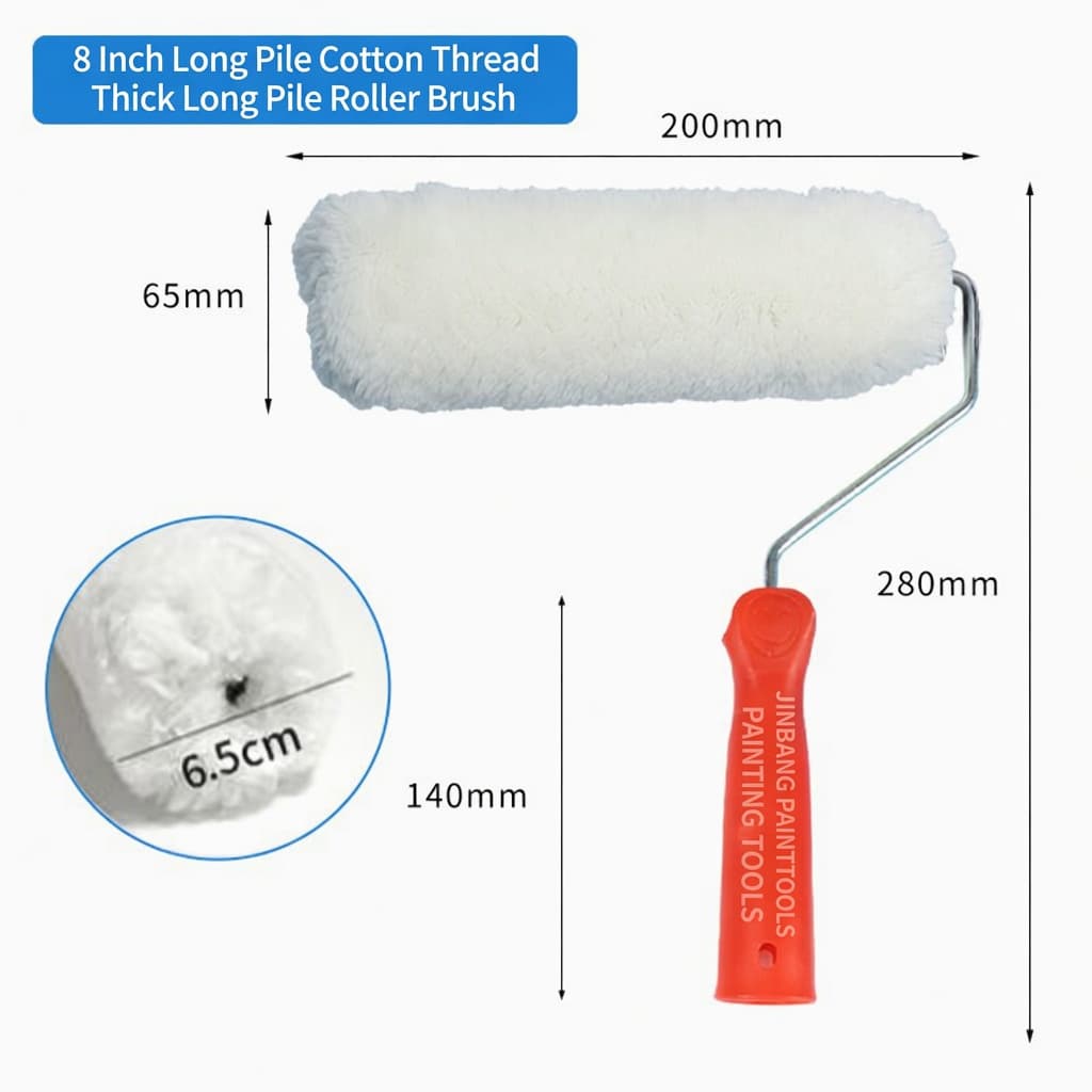 8in Long Handle Roll Brus